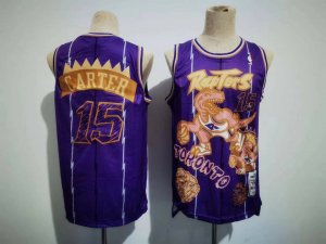 Maillot de Basket #15 Carter Raptors Sketching version Violet